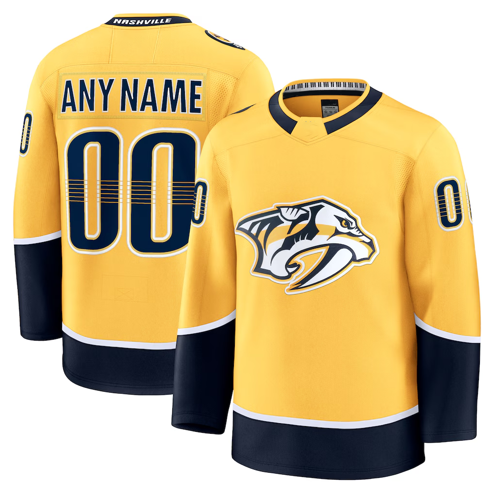 Tocy Custom N.Predators Gold Home Premium Jerseys