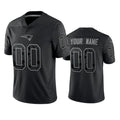Tocy Custom NE.Patriots Black Reflective LImited Home Game Any Name & Numbers Stitched Jerseys