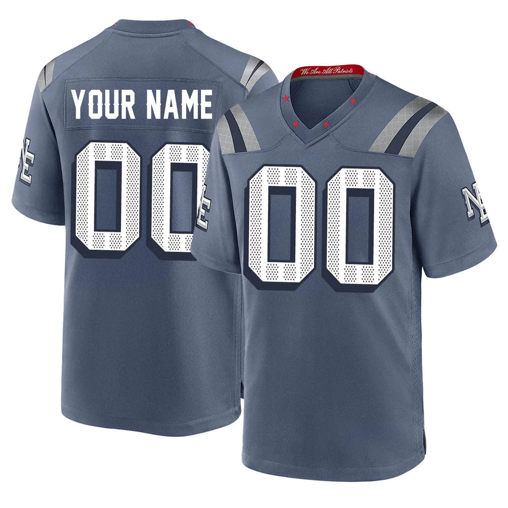 Tocy Custom NE.Patriots Blue Rivalries Collection Home Game Any Name & Numbers Stitched Jerseys