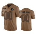 Tocy Custom NE.Patriots Brown Salute To Service Limited Any Name & Numbers Stitched Jerseys