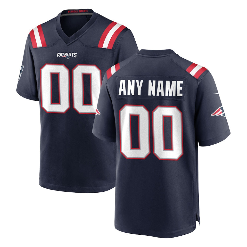 Tocy Custom NE.Patriots Navy Home Game Any Name & Numbers Stitched Jerseys