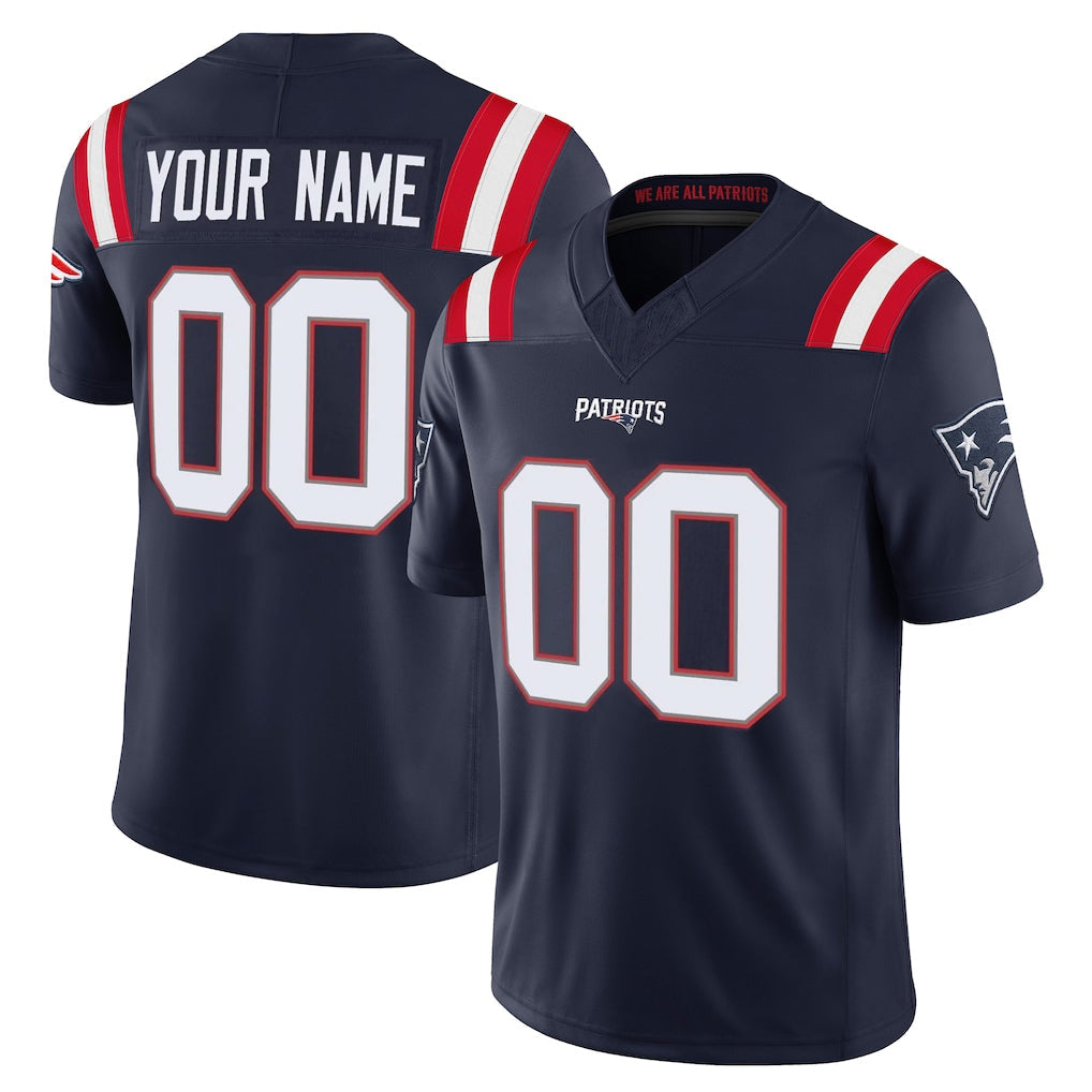 Tocy Custom NE.Patriots Navy Limited Vapor F.U.S.E. Home Game Any Name & Numbers Stitched Jerseys