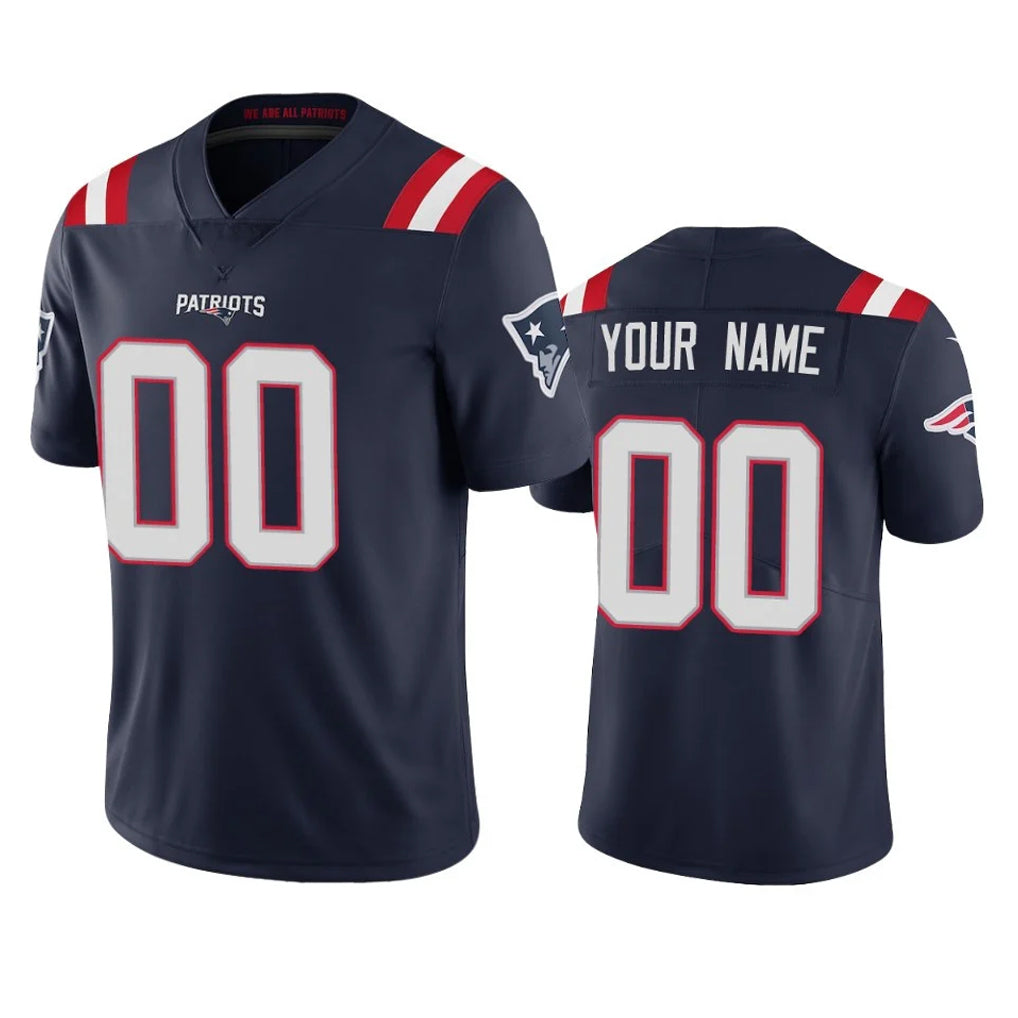 Tocy Custom NE.Patriots Navy Vapor Untouchable Home Game Any Name & Numbers Stitched Jerseys