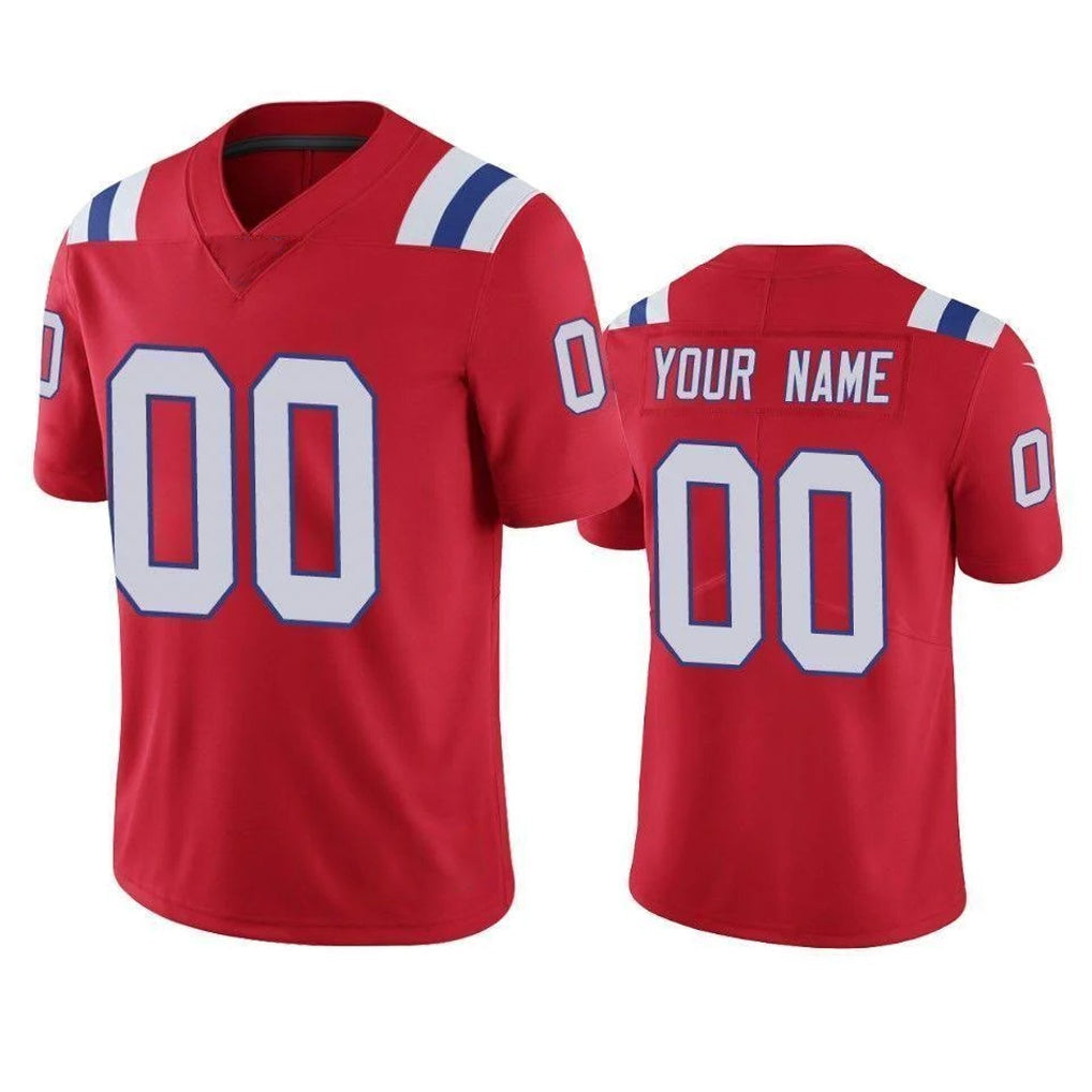 Tocy Custom NE.Patriots Red Vapor Untouchable Home Game Any Name & Numbers Stitched Jerseys