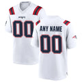 Tocy Custom NE.Patriots White Home Game Any Name & Numbers Stitched Jerseys