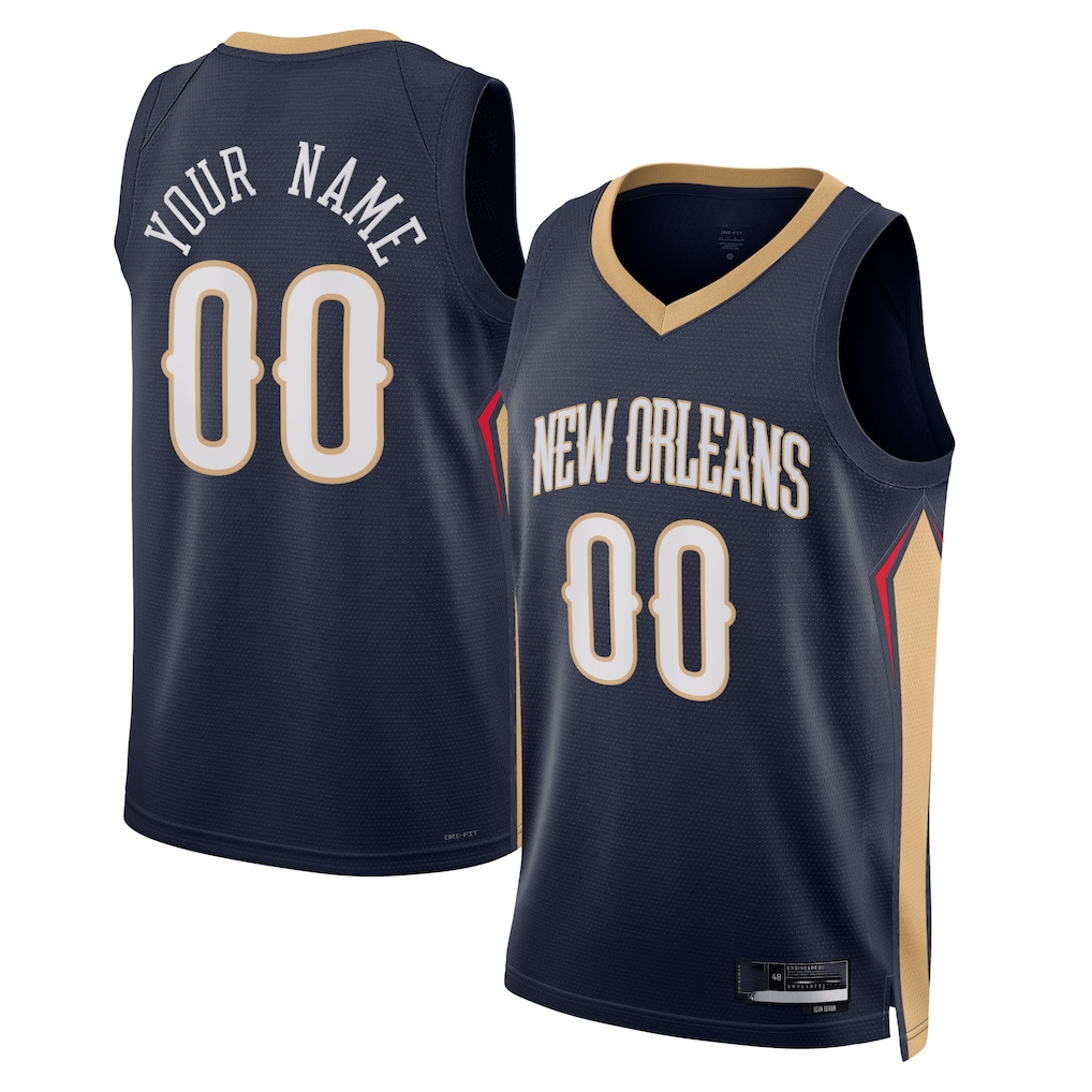 tocy Custom NO.Pelicans Navy 2022-2023 Swingman Stitched Jerseys- Icon Edition