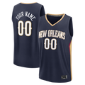 tocy Custom NO.Pelicans Navy Fast Break Stitched Jerseys- Icon Edition