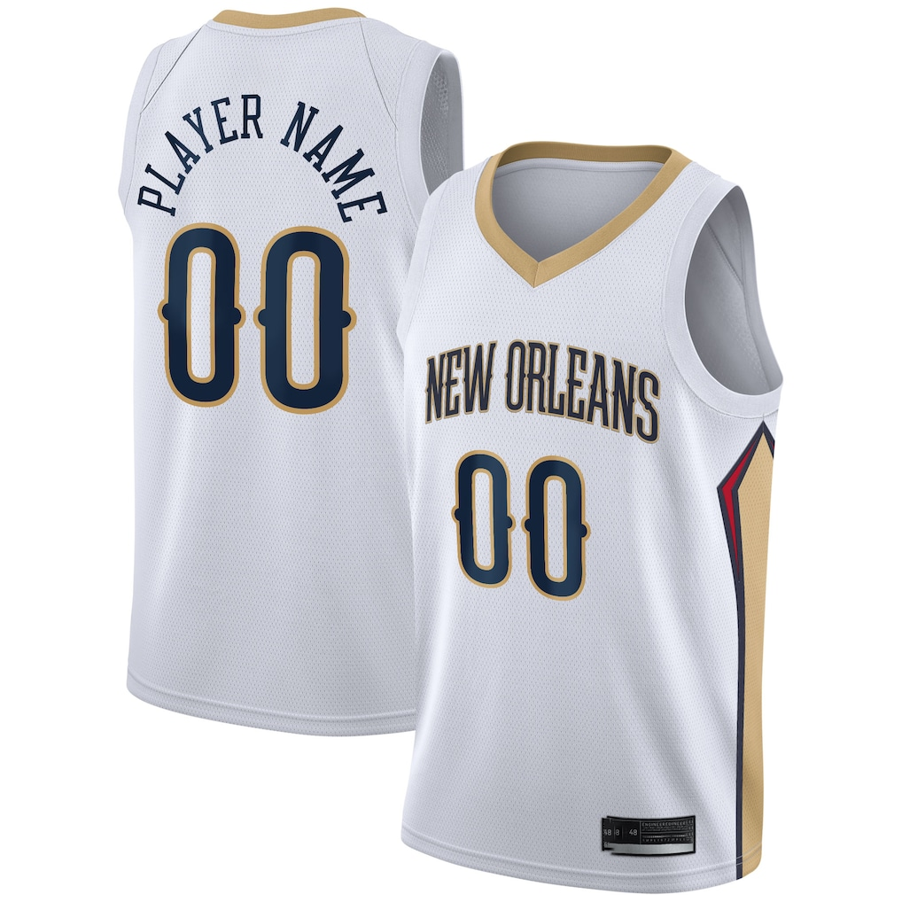 tocy Custom NO.Pelicans White 2020-2021 Swingman Stitched Jerseys- Association Edition