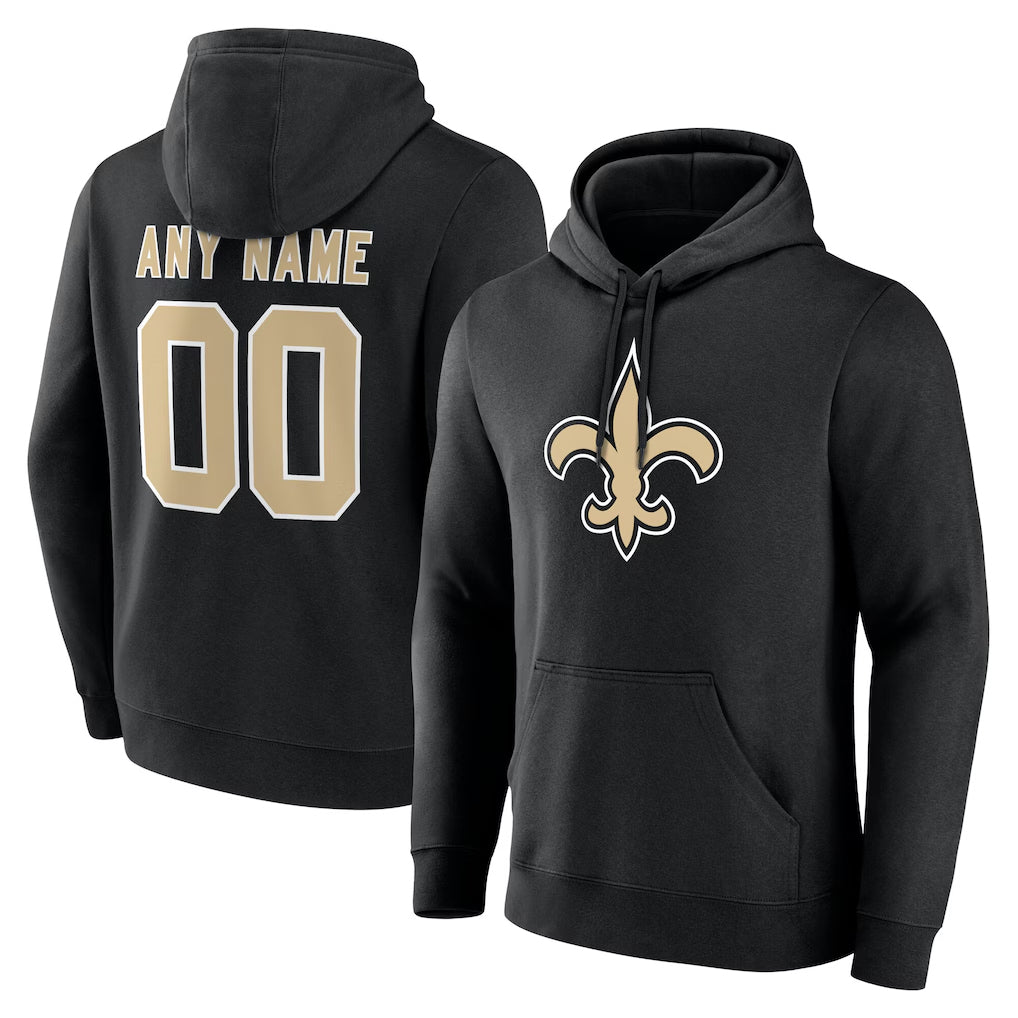 Tocy Custom NO.Saints Black Pullover Hoodies Limited Any Name & Numbers Stitched Jerseys