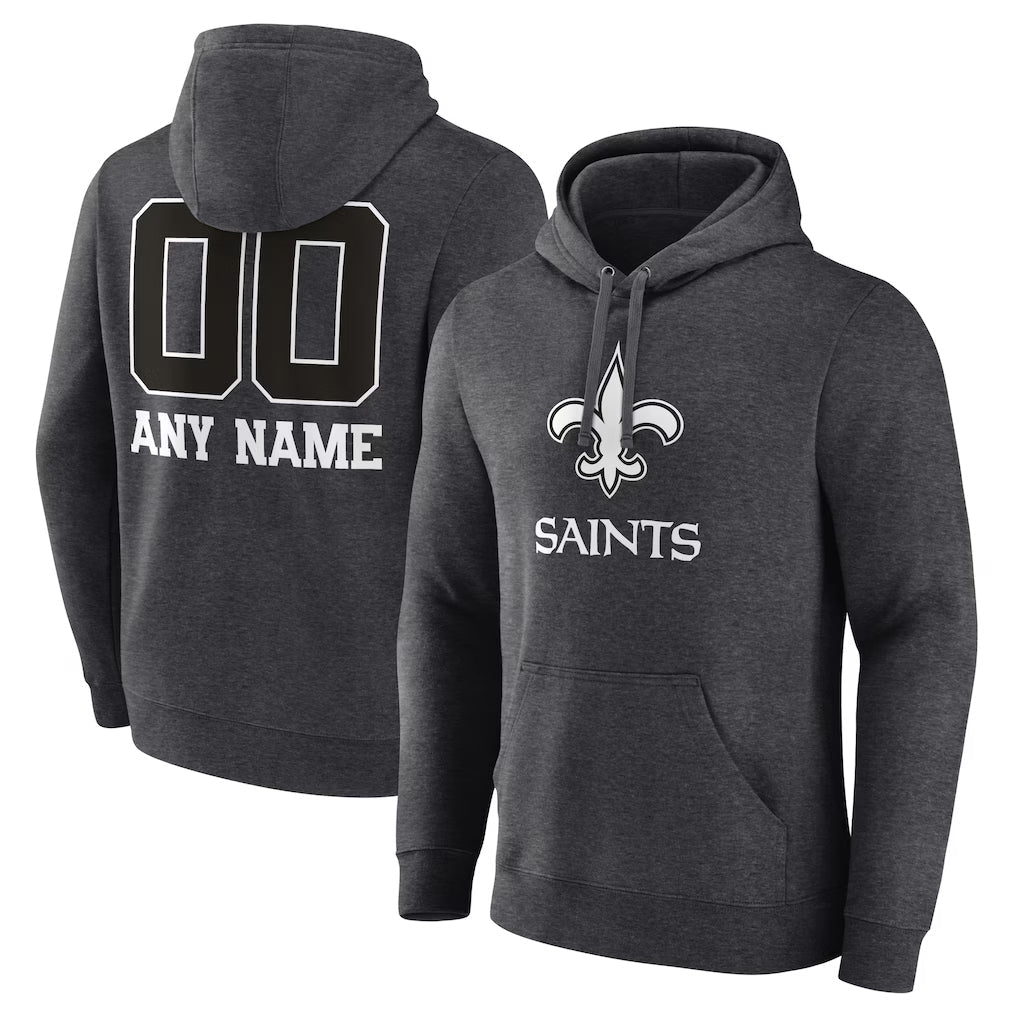 Tocy Custom NO.Saints Gray Pullover Hoodies Limited Any Name & Numbers  Stitched Jerseys