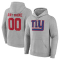 Tocy Custom NY.Giants Gray Pullover Hoodies Limited Game Any Name & Numbers Stitched Jerseys
