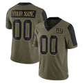 Tocy Custom NY.Giants Olive Salute To Service Limited Game Any Name & Numbers Stitched Jerseys