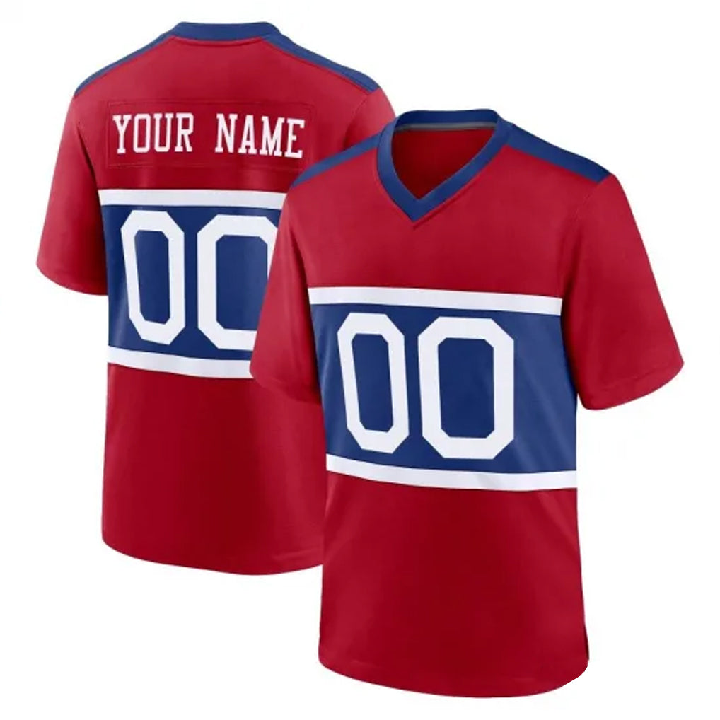 Tocy Custom NY.Giants Red Century Home Game Any Name & Numbers Stitched Jerseys