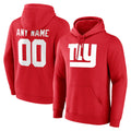 Tocy Custom NY.Giants Red Pullover Hoodies Limited Game Any Name & Numbers Stitched Jerseys