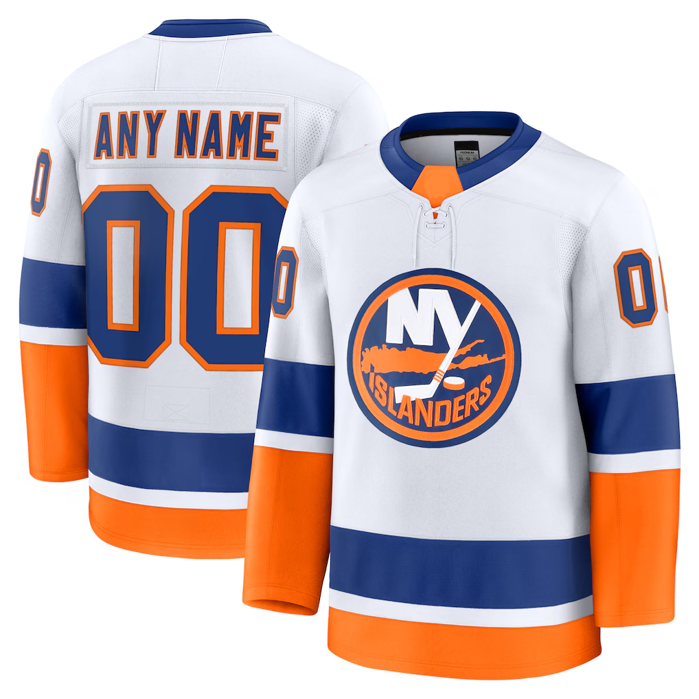 Tocy Custom NY.Islanders White Away Premium Jerseys