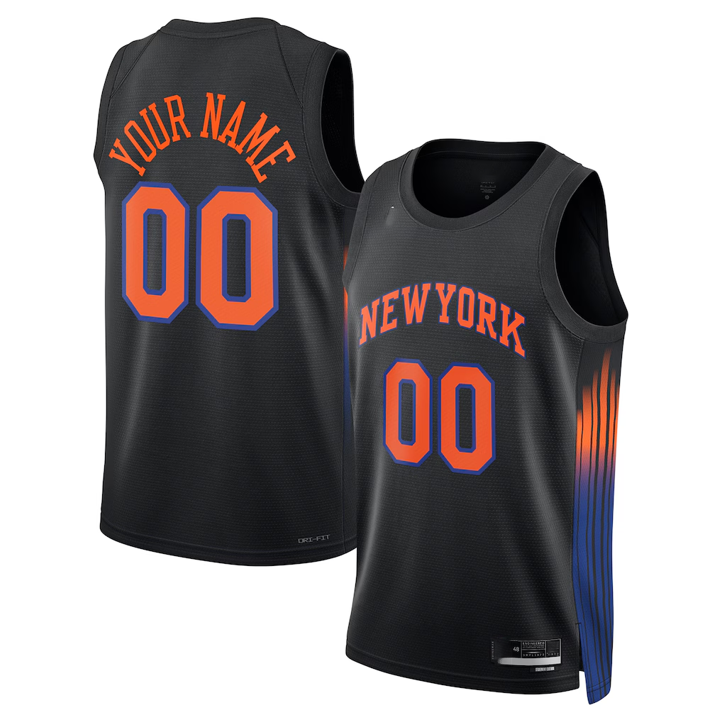 tocy Custom NY.Knicks Black Swingman Jerseys - Statement Edition