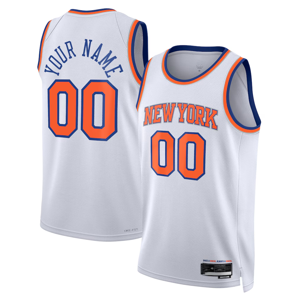 tocy Custom NY.Knicks White Swingman Jerseys - Association Edition