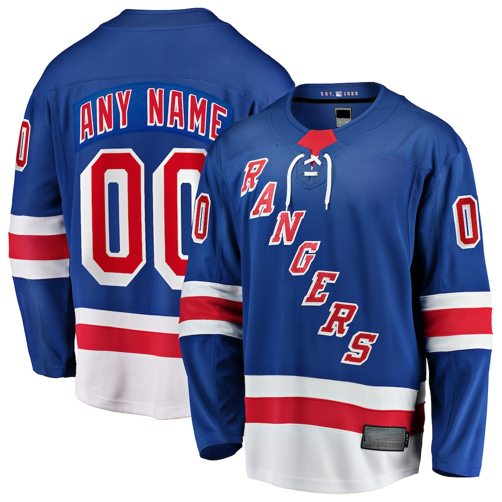 Tocy Custom NY.Rangers Blue Home Breakaway Jerseys