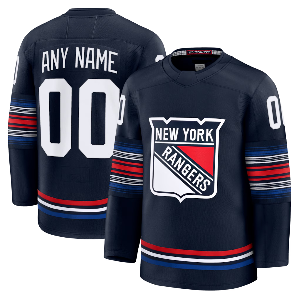 Tocy Custom NY.Rangers Navy Alternate Premium Jerseys