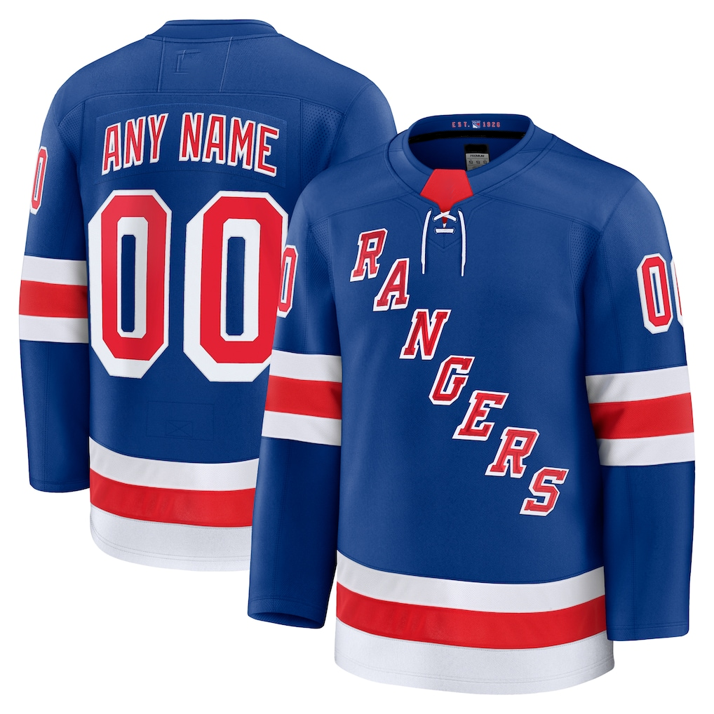 Tocy Custom NY.Rangers Royal Home Premium Jerseys