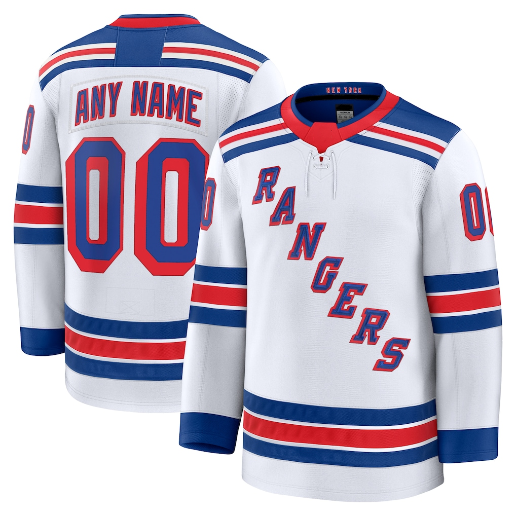 Tocy Custom NY.Rangers White Away Premium Jerseys