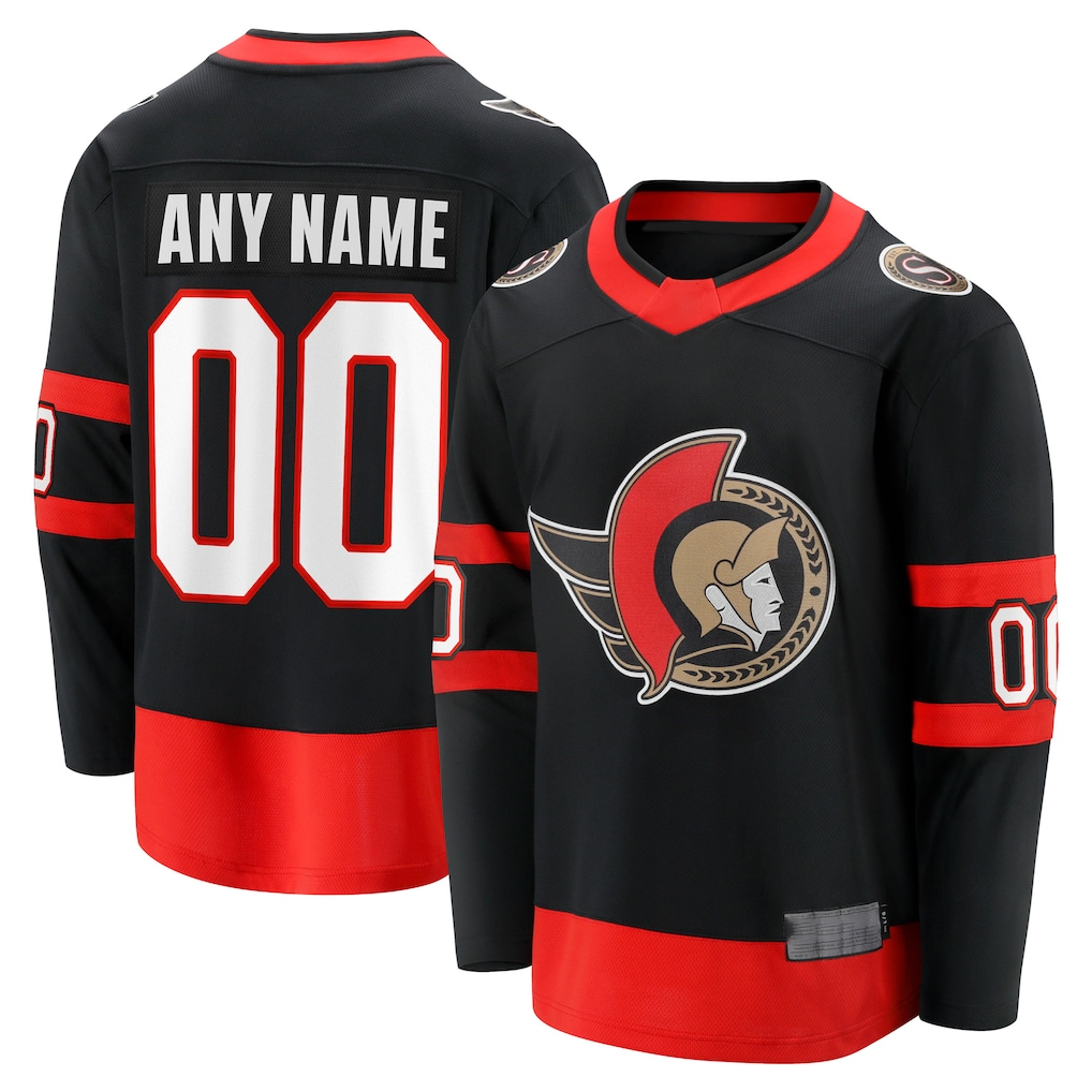 Tocy Custom O.Senators Black Home Breakaway Jerseys