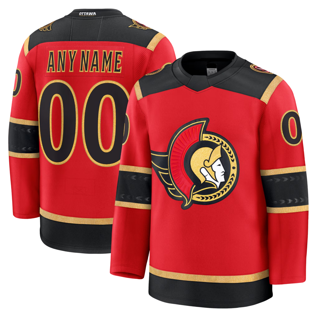 Tocy Custom O.Senators Red Alternate Premium Jerseys
