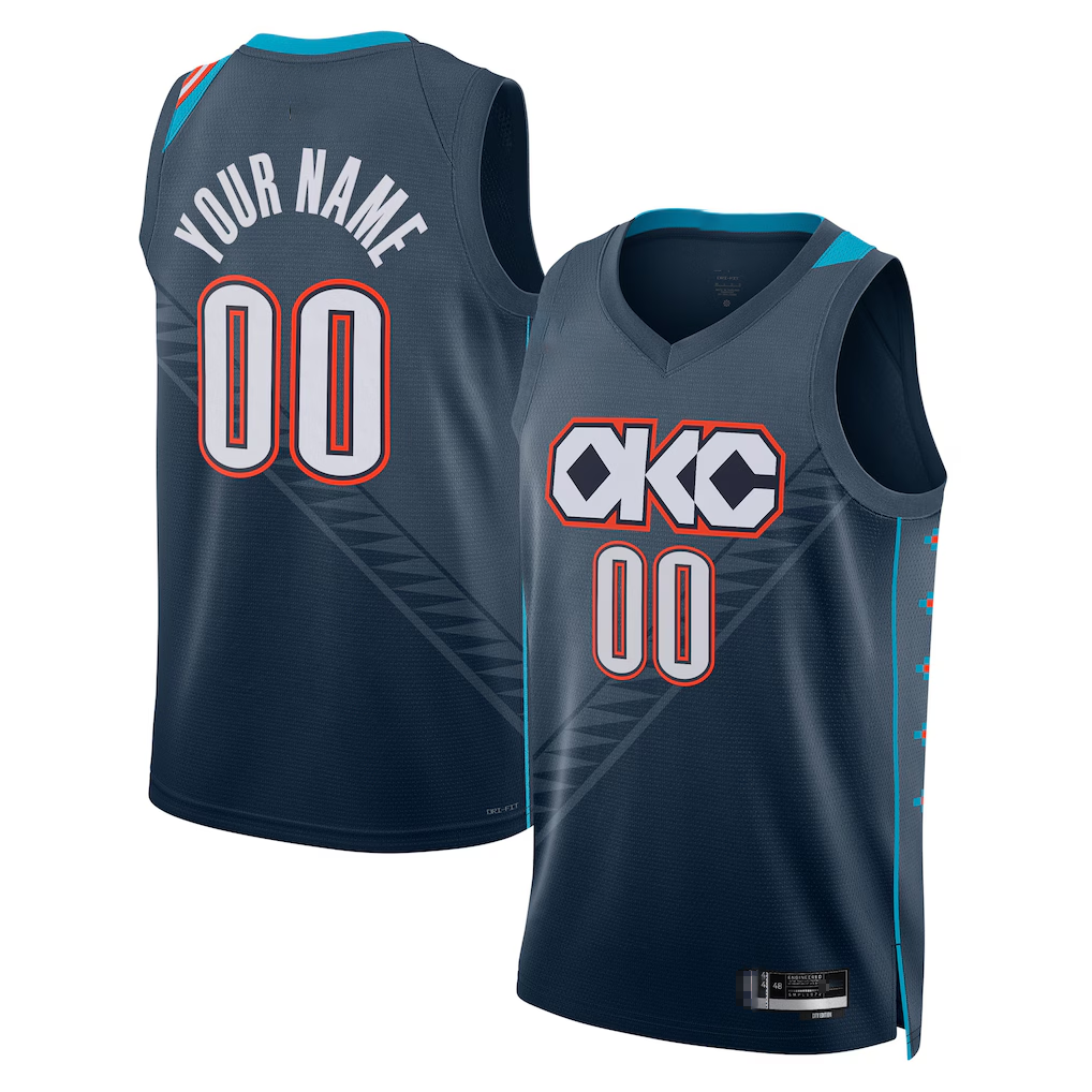 tocy Custom OC.Thunder Blue 2025-2026 City Edition Swingman Stitched Jerseys