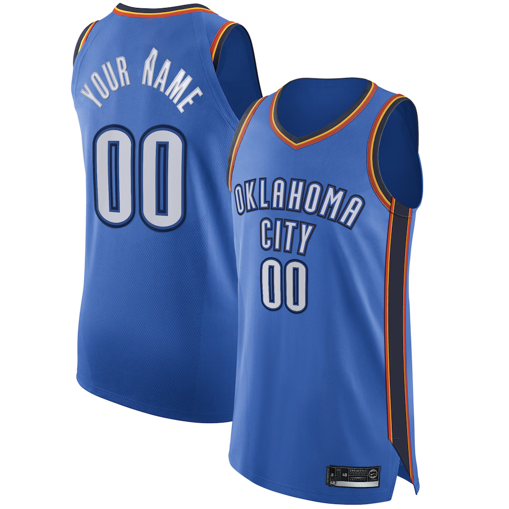 tocy Custom OC.Thunder Blue Authentic Stitched Jerseys - Icon Edition