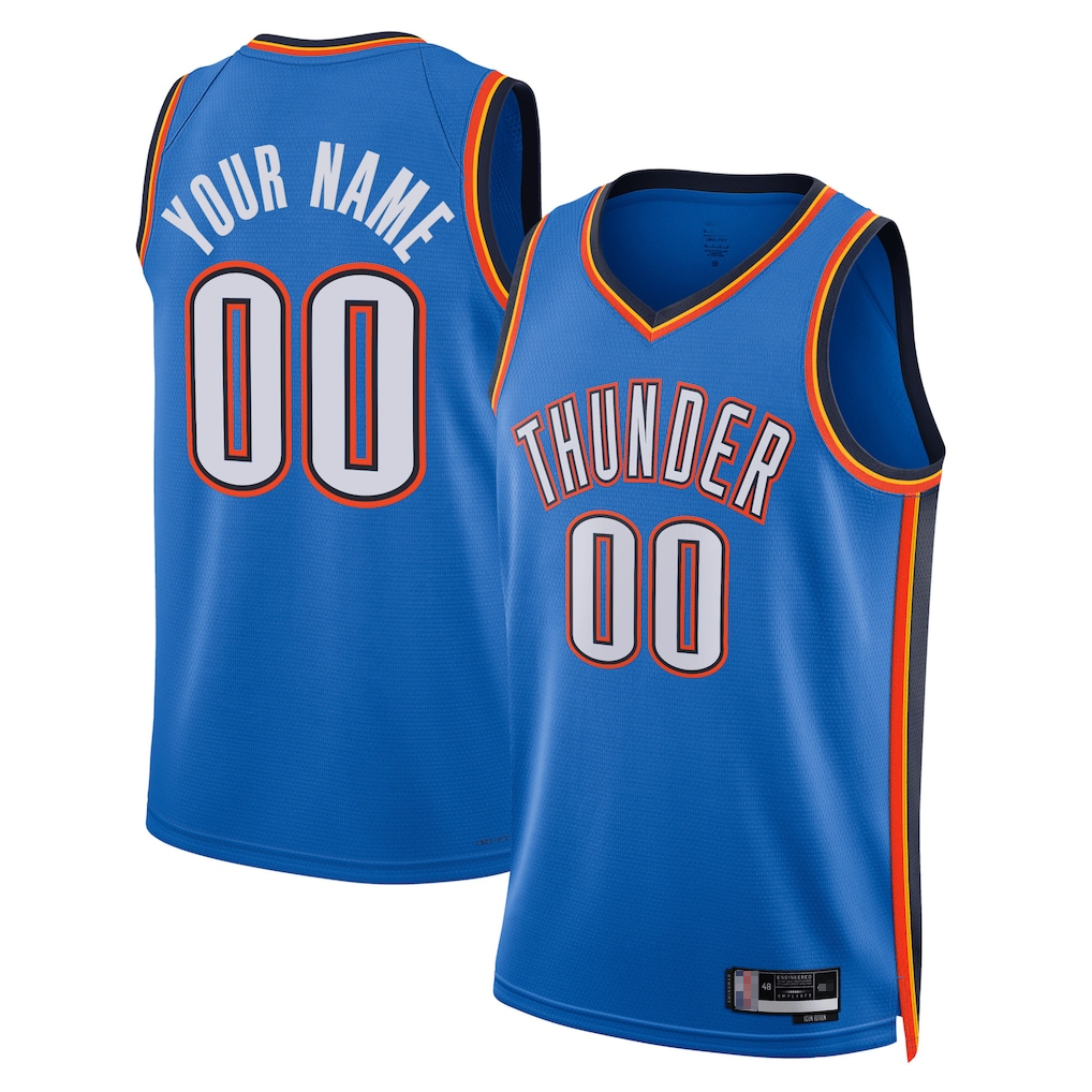 tocy Custom OC.Thunder Blue  Fast Break Stitched Jerseys- Statement Edition