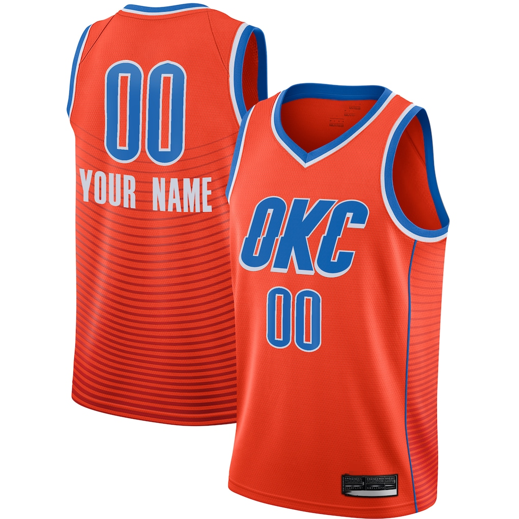 tocy Custom OC.Thunder Orange Swingman Stitched Jerseys- Statement Edition