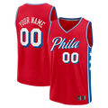 tocy Custom P.76ers Red Fast Break Jerseys - Icon Edition