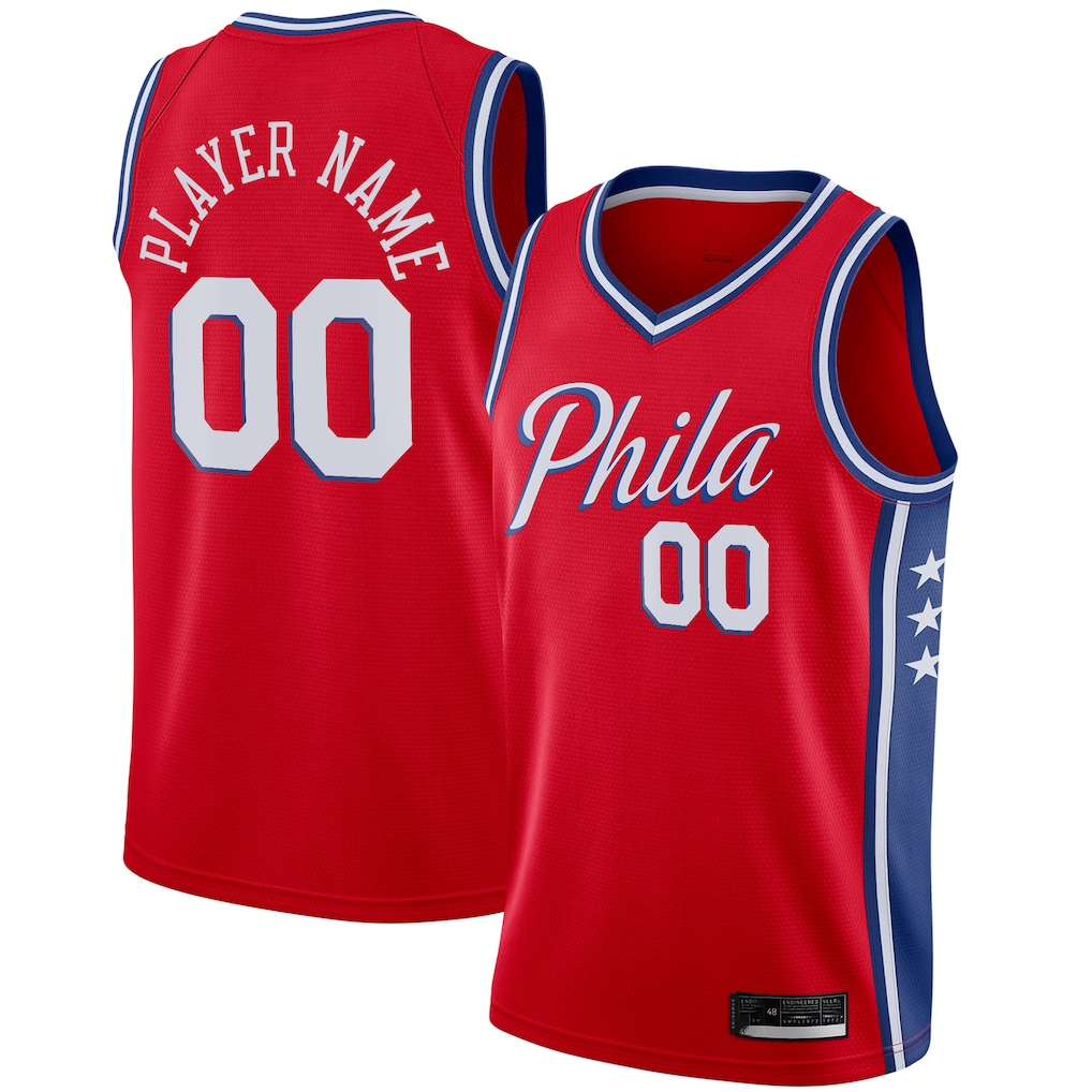 tocy Custom P.76ers Red Swingman Jerseys - Statement Edition