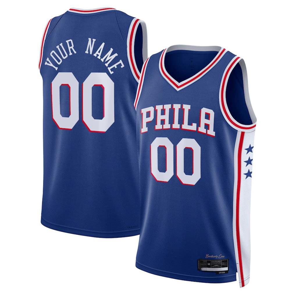 tocy Custom P.76ers Royal 2022-23 Swingman Jerseys - Icon Edition