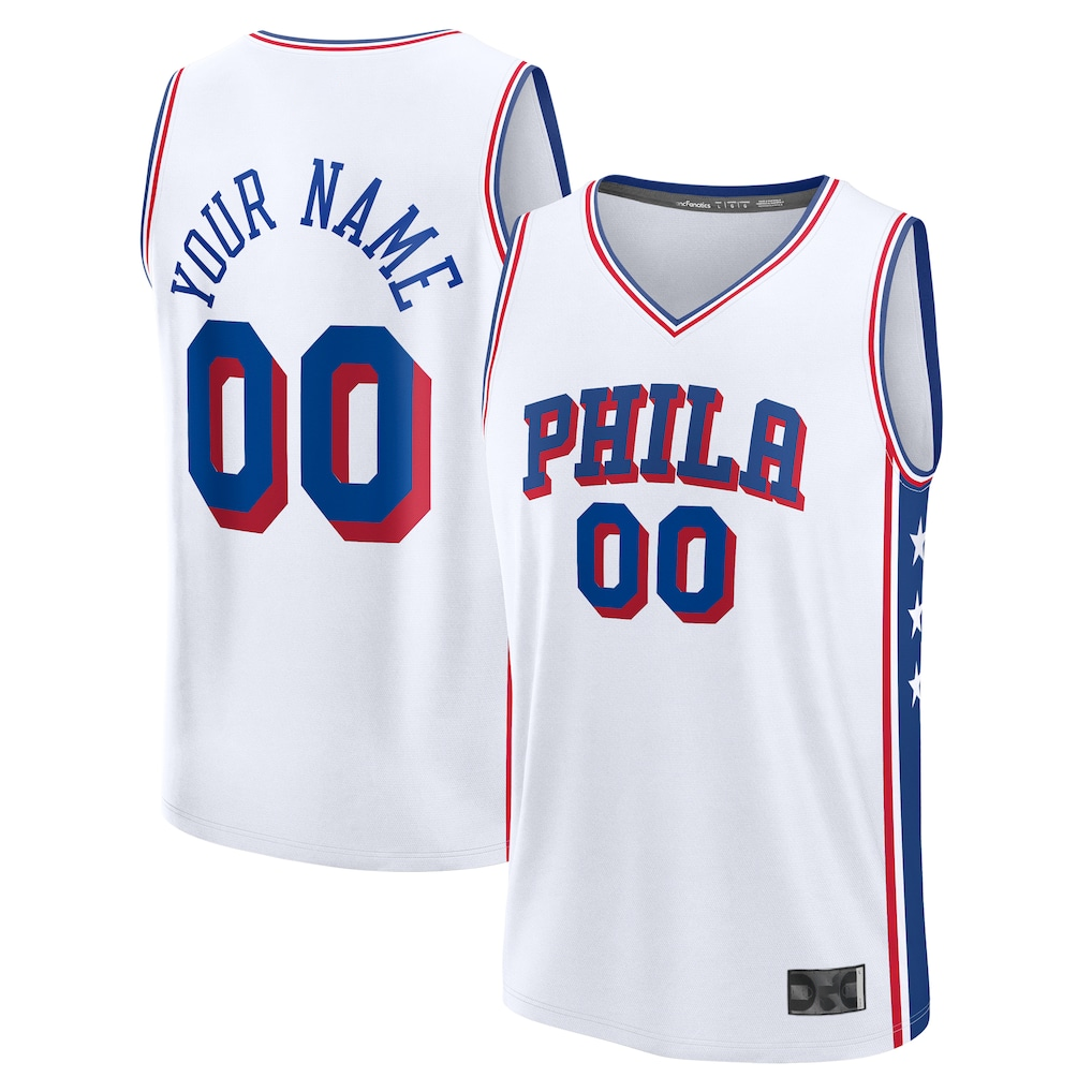 tocy Custom P.76ers White Fast Break Jerseys - Association Edition