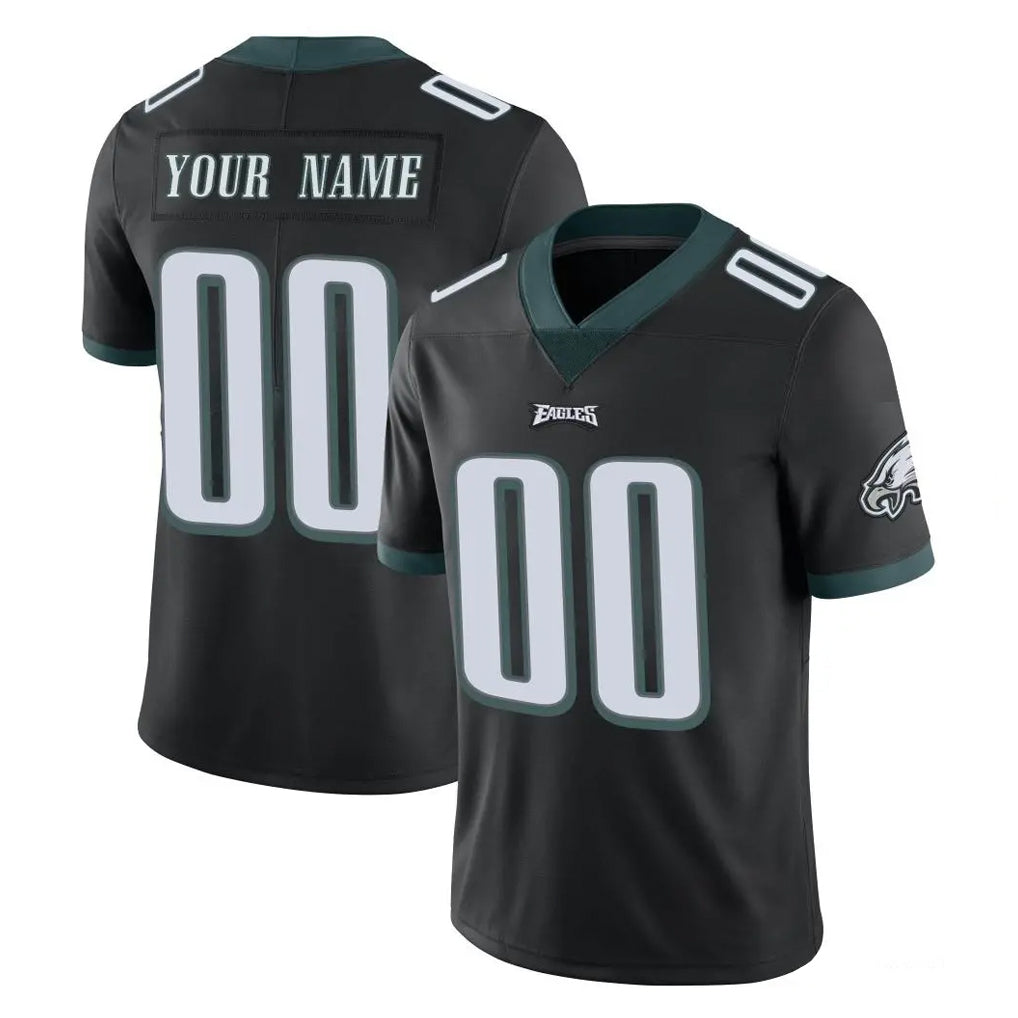 Tocy Custom P.Eagles Black Limited Vapor Untouchable Home Game Any Name & Numbers Stitched Jerseys