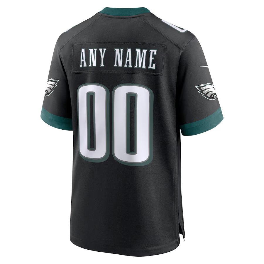 tocy Custom P.Eagles Black Stitched Alternate Game Stitched Jerseys