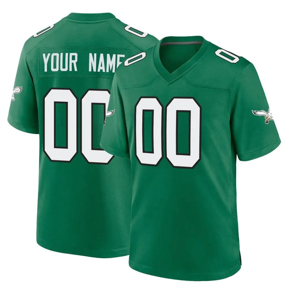 Tocy Custom P.Eagles Green Kelly Alternate Home Game Any Name & Numbers Stitched Jerseys