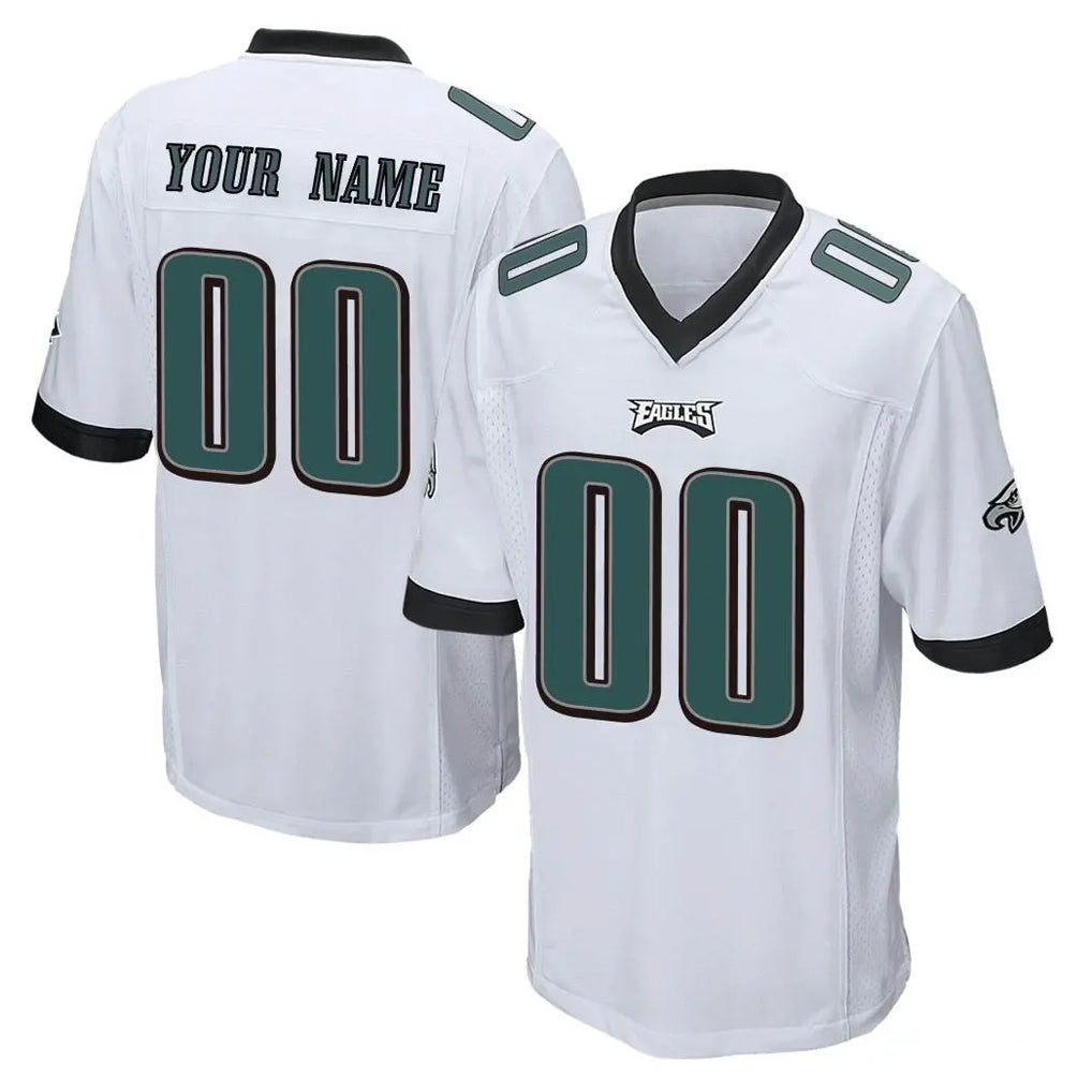 Tocy Custom P.Eagles White Home Game Any Name & Numbers Stitched Jerseys