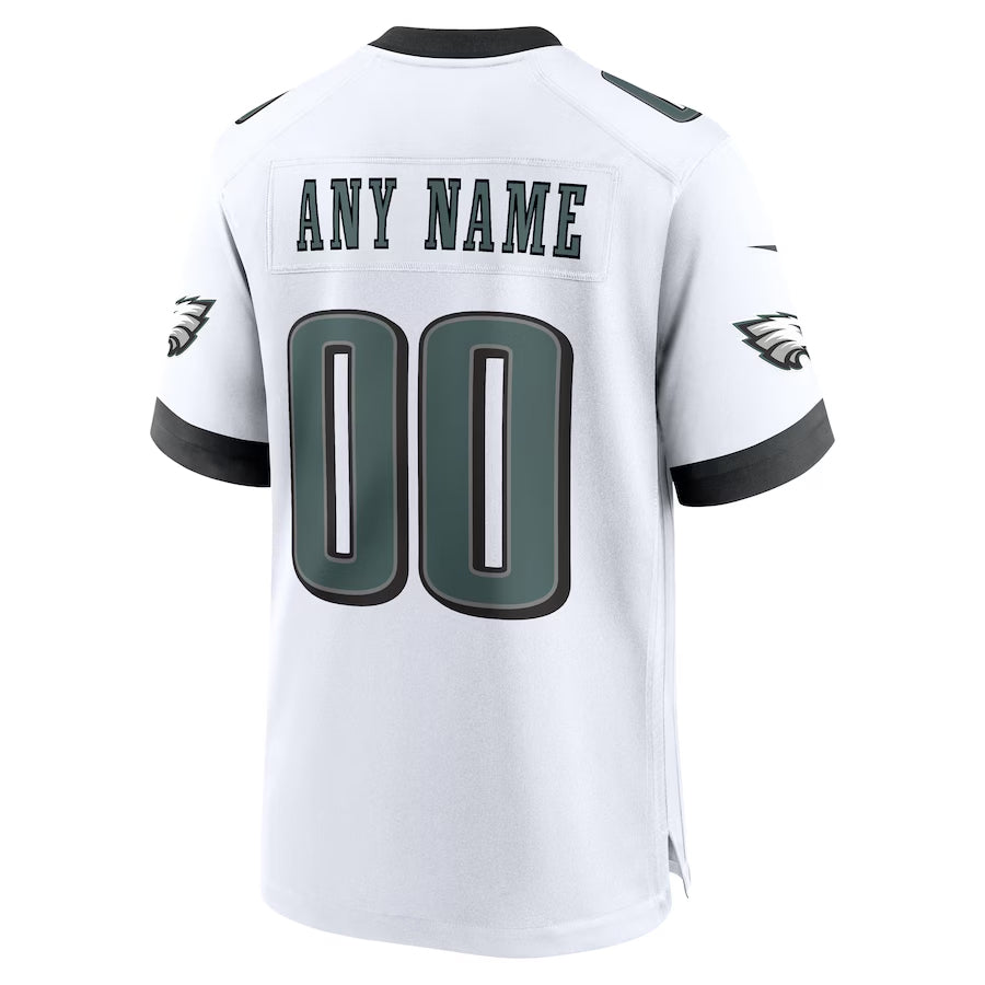 tocy Custom P.Eagles White Stitched Home Game Stitched Jerseys