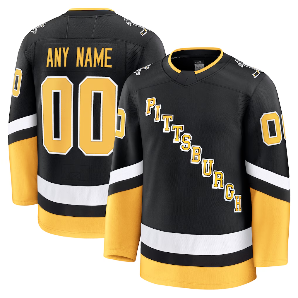 Tocy Custom P.Penguins Black Alternate Premium Jerseys