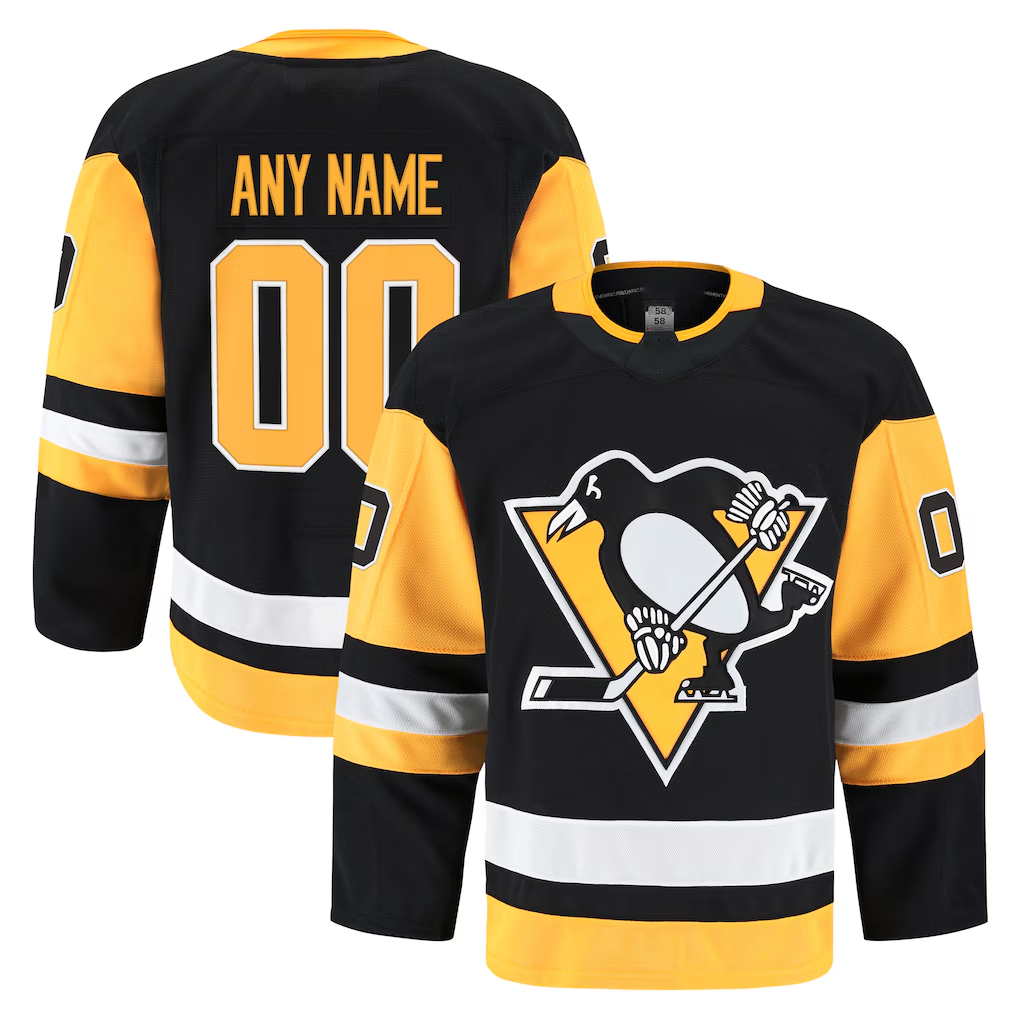Tocy Custom P.Penguins Black Home Authentic Pro Jerseys