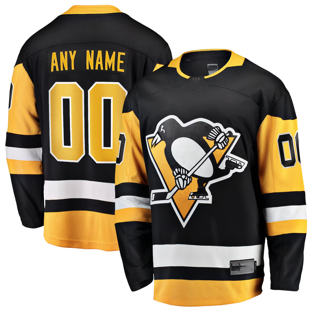 Tocy Custom P.Penguins Black Home Breakaway Jerseys
