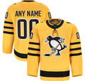 Tocy Custom P.Penguins Gold Alternate Authentic Pro Jerseys