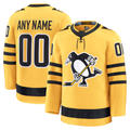 Tocy Custom P.Penguins Gold Alternate Premium Jerseys