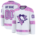 Tocy Custom P.Penguins White 2024 Hockey Fights Cancer Jerseys