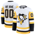 Tocy Custom P.Penguins White Away Premium Jerseys