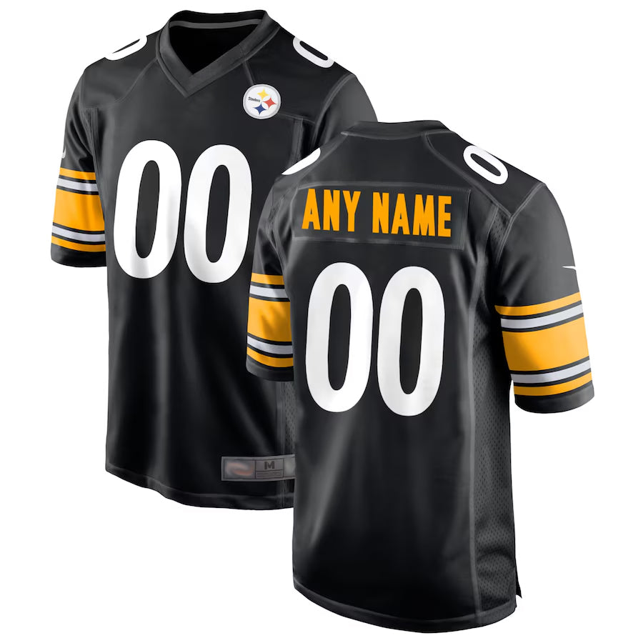 tocy Custom P.Steelers Black Home Game Stitched Jerseys