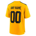 tocy Custom P.Steelers Gold Alternate Game Stitched Jerseys