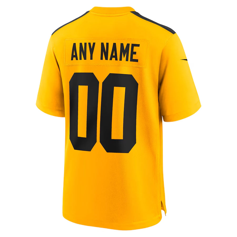 tocy Custom P.Steelers Gold Alternate Game Stitched Jerseys
